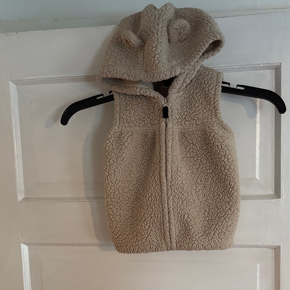 Carter's Tan Fleece Vest with Bear Ears